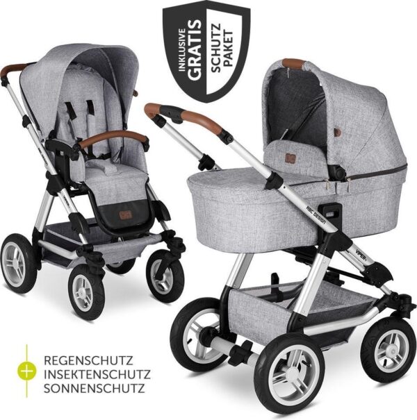 ABC Design Combi Kinderwagen Viper 4 - Inclusief 4-delig Accessoirepakket - Graphite Grey