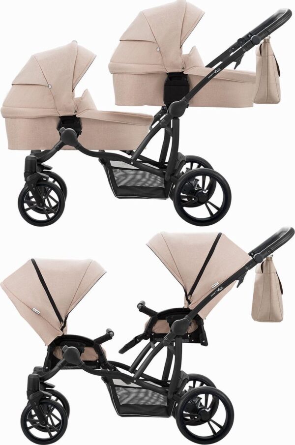 B42 Simple Duowagen Tandem - tweeling Kinderwagen 2 in 1 (incl. beenkappen en regenkappen)