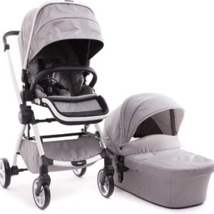 Baby Monsters Kinderwagen Marla Duo Met Reiswieg Aluminium Grijs