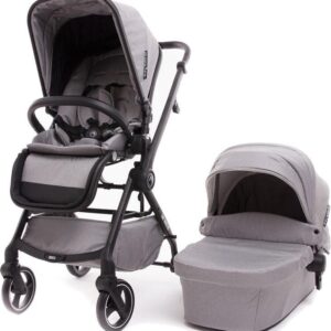 Baby Monsters Kinderwagen Met Reiswieg Marla Duo Grijs/zwart