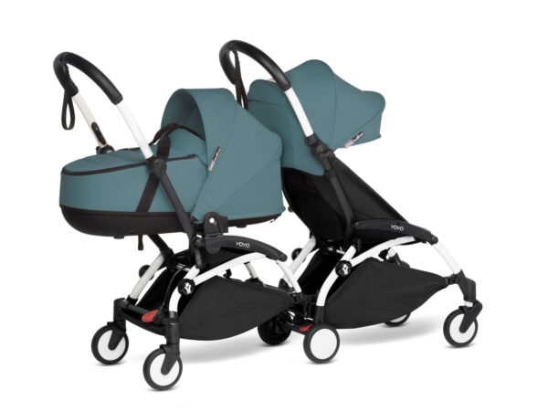 Babyzen Duo Kinderwagen YOYO Connect White/Aqua