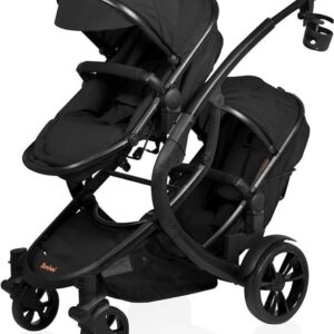 Baninni Duo Kinderwagen - Tweelingwagen Doppy Zwart