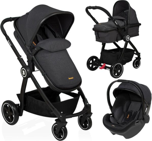 Baninni Kinderwagen - Otto - Incl. Autostoel - Dusty Black