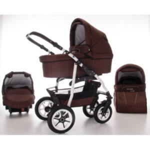 Bebebi Combi Kinderwagen Bellami 3 in 1 met luchtbanden Bellachoco/bruin