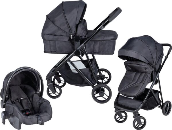 Bebies First Optima Combi Kinderwagen - Incl. Autostoel - Zwart