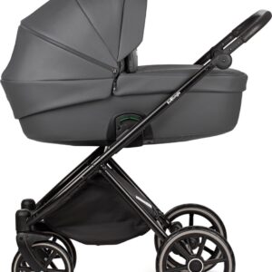 Bo Jungle B-Shadow Kinderwagen - Lummy - Met Draagmand en Luiertas - Grey PU Leather