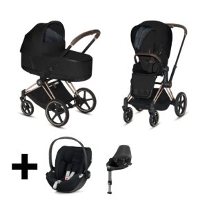 Cybex Kinderwagen 3 in 1 Priam Plus Stardust Black + Cybex Cloud Z I Size Autostoel + Base