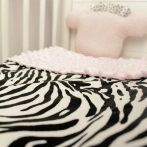 Deken Pink Zebra (wieg / kinderwagen) - Dekentje voor wieg of kinderwagen - Wiegdeken - Babydekentje - Kraamcadeau - Babyshower