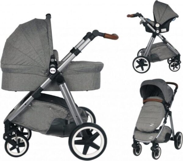 Ding Joyce Kinderwagen 3-in-1 - Met Autostoel - Grijs