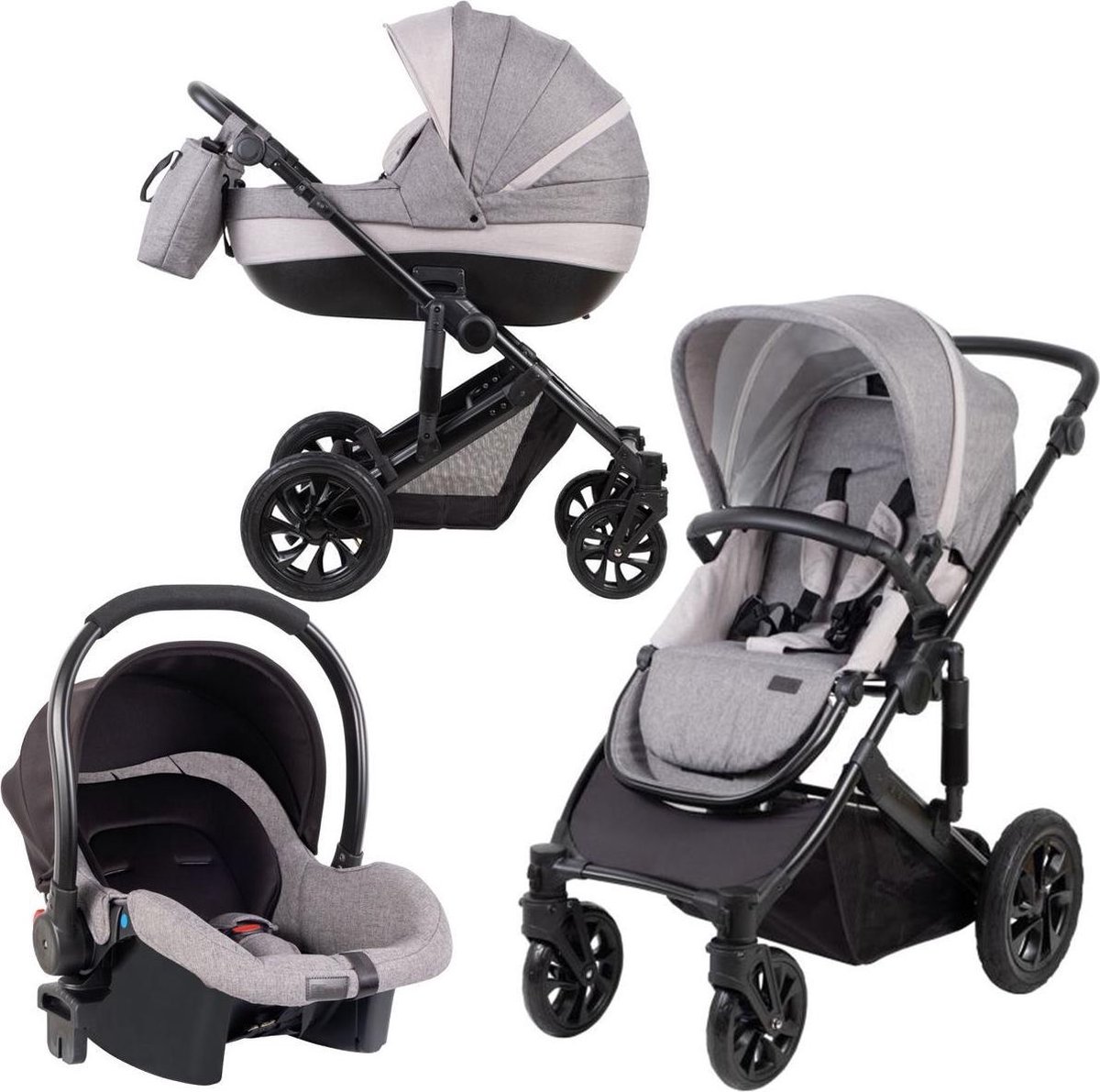 omroeper Garantie rand FreeON Kinderwagen Comfort 3 in 1 Grijs (incl. autostoel) - BabyReadyGo
