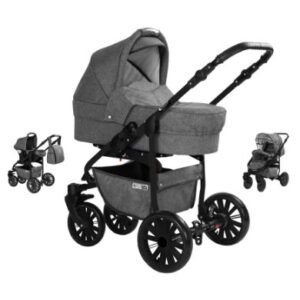 Friedrich Hugo Combi Kinderwagen Berlin 3 in 1 Grey and Grey Night / grijs