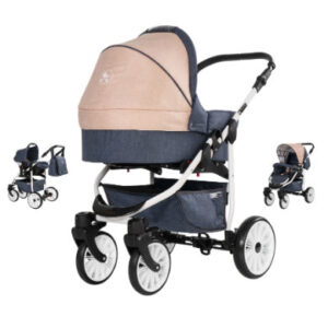 Friedrich Hugo Combi kinderwagen Berlin 3 in 1 Dark Blue and Beige Day / donkerblauw