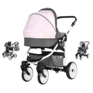 Friedrich Hugo Combi kinderwagen Berlin 3 in 1 Grey and Light Rose Day / roze grijs