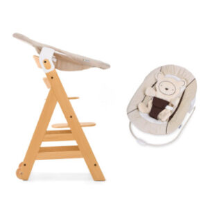 Hauck Kinderstoel Beta Plus B natuur inclusief Hauck wipstoeltje 2-in-1 Hearts beige