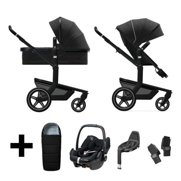 Joolz 2 In 1 Kinderwagen Day+ Brilliant Black + Maxi Cosi Autostoel + Adapterset + Base + Voetenzak