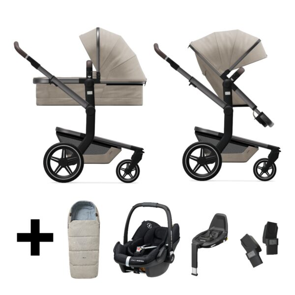 Joolz 3 In 1 Kinderwagen Day+ Timeless Taupe + Autostoel + Adapterset + Base + Voetenzak