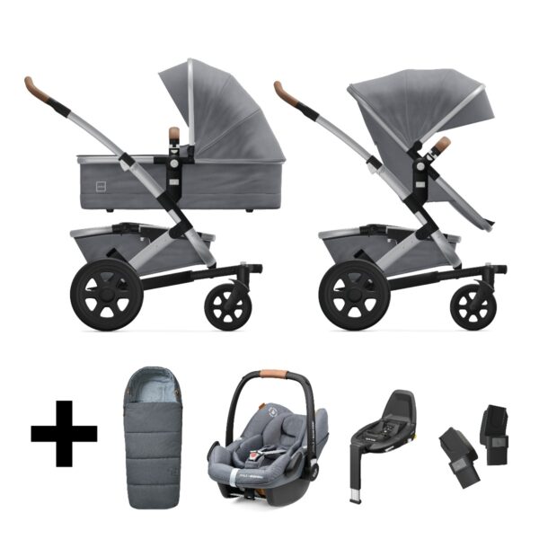 Joolz Kinderwagen 3 in 1 Geo2 Gorgeous Grey + Autostoel + Adapterset + Base + Voetenzak