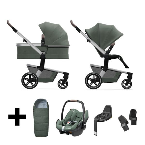 Joolz Kinderwagen 3 in 1 Hub+ Marvellous Green + Autostoel + Adapterset + Base + Voetenzak