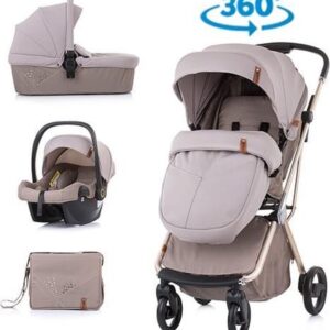 Kinderwagen 3 in 1 Piruet Chipolino mokka inclusief 360 graden draaibaar zitje voor meer comfort!