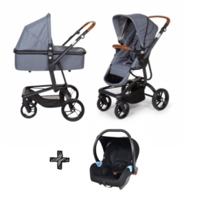 Kinderwagen Childhome Urbanista 2-in-1 Canvas Grijs + Autostoel