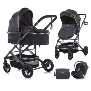 Kinderwagen Chipolino Estelle Asphalt 3-in-1 + Autostoel