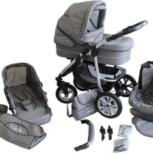 Kinderwagen Coral Grijs 3in1 bij 3wolkjes