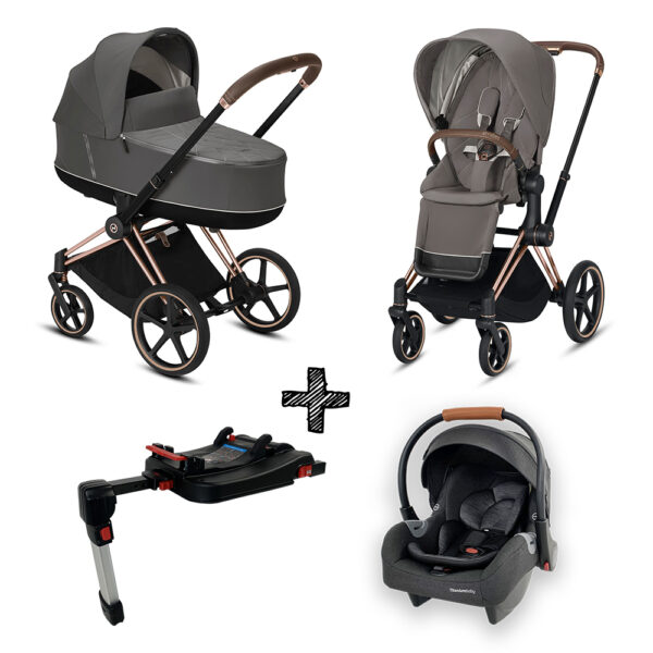 Kinderwagen Cybex Priam Soho Grey/Mid Grey met Autostoel & Isofixbase