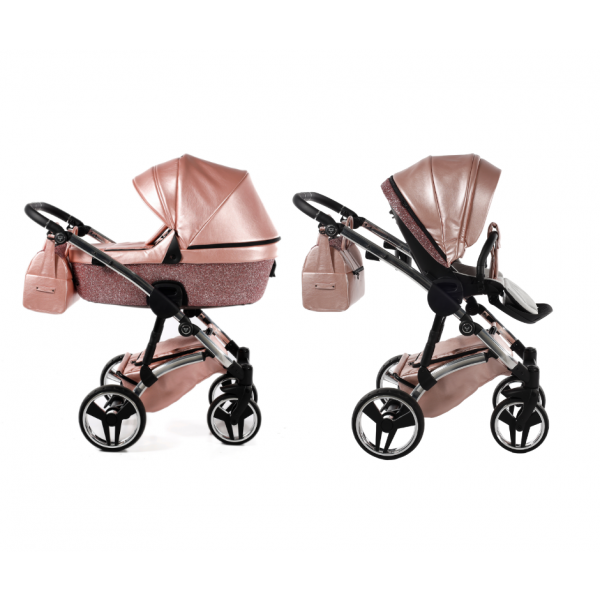 Kinderwagen Junama 3-in- Glitter Pink incl Autostoel