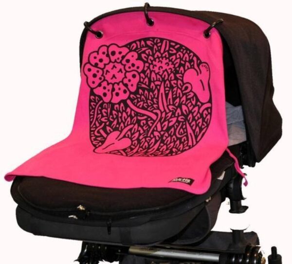 Kurtis Jungle Zonnedoek Kinderwagen - roze/zwart