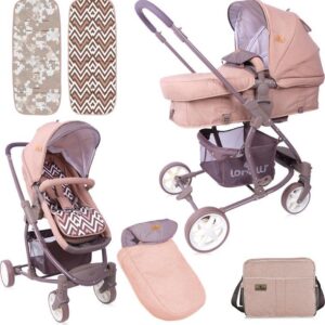 Lorelli Aster combi kinderwagen incl. autostoel R Beige &Brown LINES