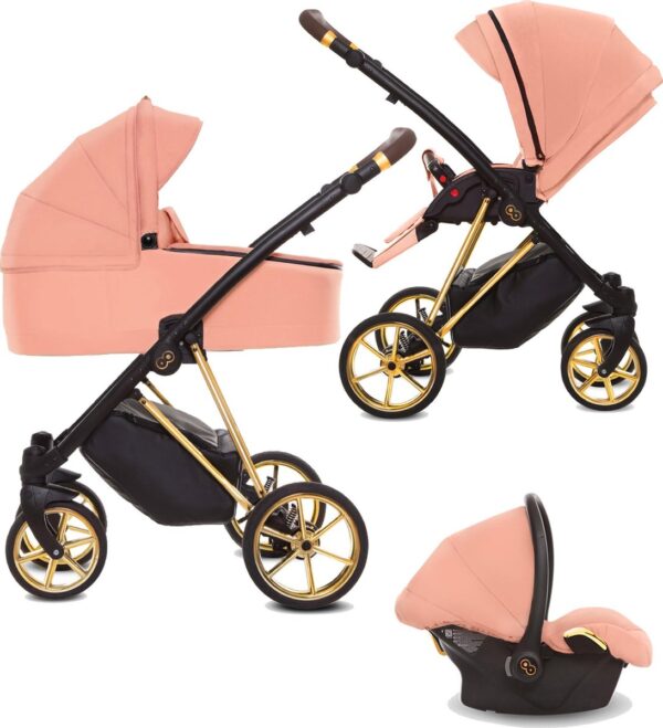 Musse Ultra apricot 3 in 1 Kinderwagen incl. maxi cosi - complete babywagen (levertijd 2 á 3 weken)