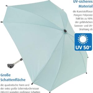 Parasol voor kinderwagen, universeel bruikbaar, draai- en kantelbaar, mint