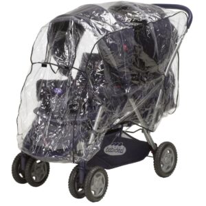 Playshoes - Universele regenhoes voor duo kinderwagen (tandem) - transparant - maat Onesize