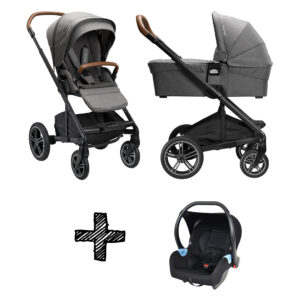 SET | Kinderwagen Nuna Mixx Next Granite + Autostoel 0+ Onyx Black