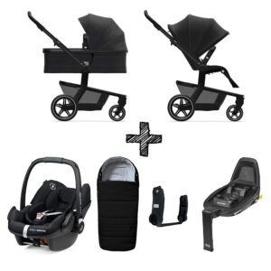 Set Compleet | Kinderwagen Joolz Hub+ Brilliant Black + Voetenzak...