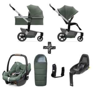 Set Compleet | Kinderwagen Joolz Hub+ Marvellous Green + Voetenzak...