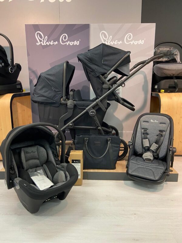 Showmodel Silver Cross Duo Kinderwagen Coast Flint Met Autostoel En Twee Zitjes