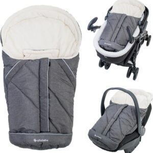 Voetenzak Kinderwagen & Maxi Cosi Universeel - Alpin grijs/wit 0-12mnd