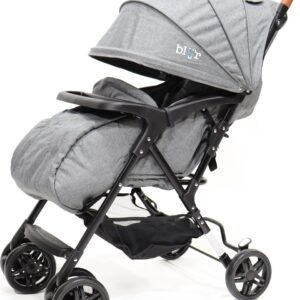 blij'r Mimi - Kinderwagen eenhandig in te vouwen - uitgerust met beenwarmer - regenhoes - klamboe - bekerhouder - Grijs