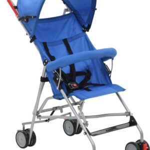 vidaXL Kinderwagen inklapbaar staal blauw