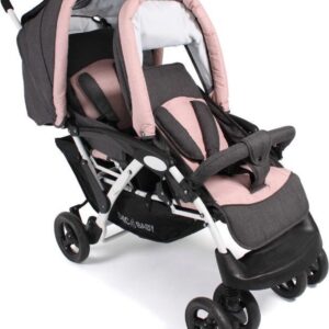 Chic 4 Baby DUO kinderwagen - Tweeling kinderwagen - Inclusief Accessoires - Roze/Grijs