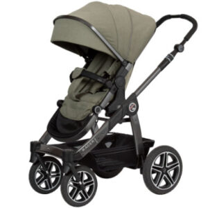 Hartan Kinderwagen Racer GTX met handrem olive stars (401) Framekleur platina