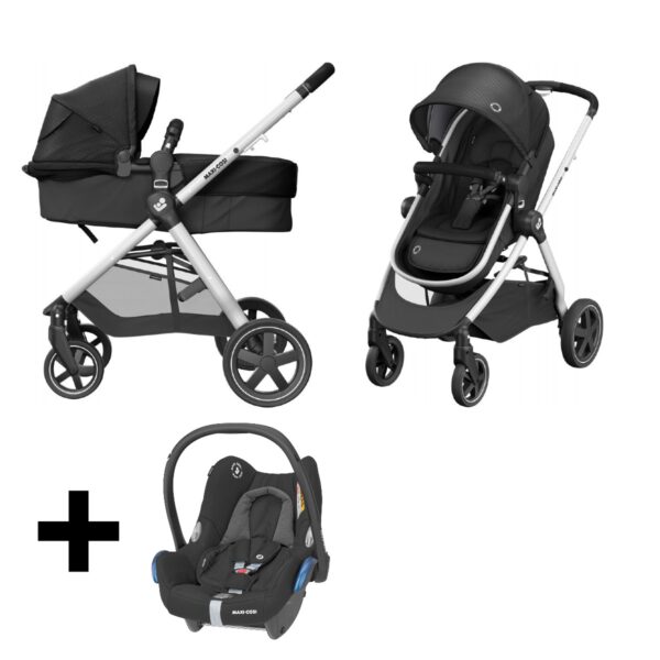 Maxi Cosi Kinderwagen 2 in 1 Zelia 2.0 Essential Black + Gratis Autostoel Cabriofix