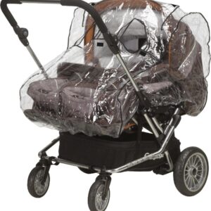 Playshoes - Universele regenhoes voor duo kinderwagen (breed) - transparant - maat Onesize