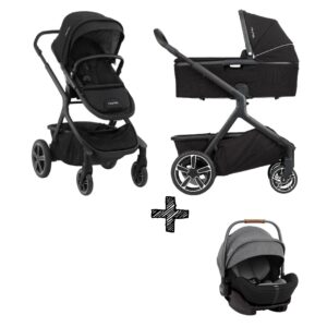 SET | Kinderwagen Nuna Demi Grow Caviar + Autostoel Nuna Arra Charcoal