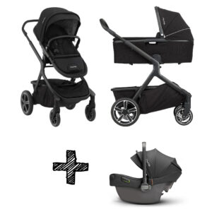 SET | Kinderwagen Nuna Demi Grow Caviar + Autostoel Nuna Pipa Next Compatible Caviar