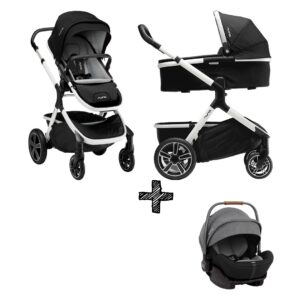 SET | Kinderwagen Nuna Demi Grow Cyber + Autostoel Nuna Arra Charcoal