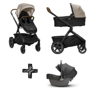 SET | Kinderwagen Nuna Demi Grow Timber + Autostoel Nuna Pipa Next Compatible Caviar