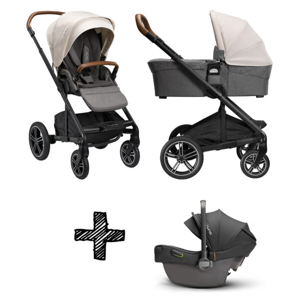 SET | Kinderwagen Nuna Mixx Next Birch + Autostoel Nuna Pipa Next Compatible Caviar