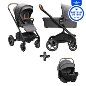 SET | Kinderwagen Nuna Mixx Next Granite + Autostoel Nuna Arra Charcoal